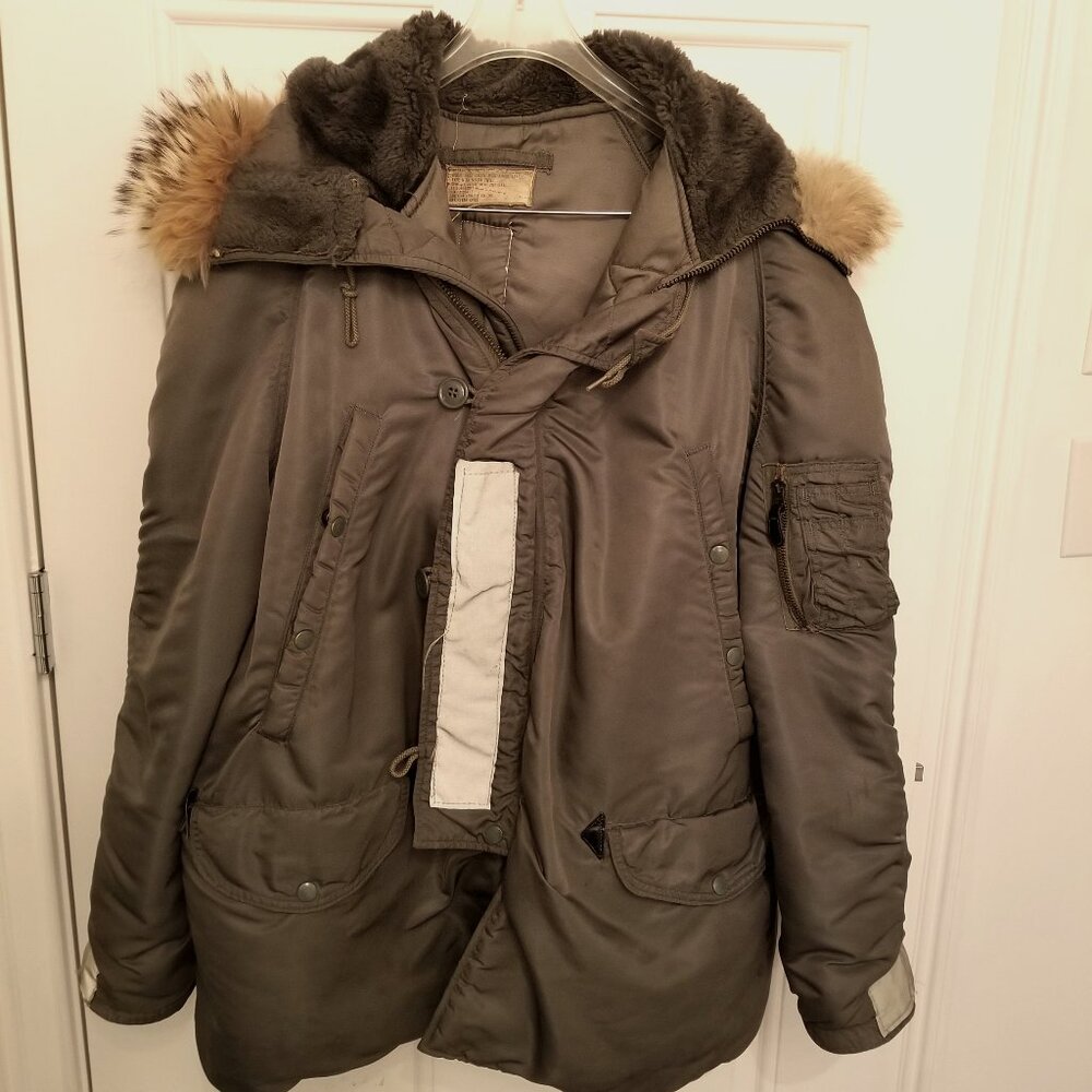 VINTAGE USAF US AIR FORCE PARKA AIRCREW JACKET TYPE N3B 1950s 1960S SIZE LARGE